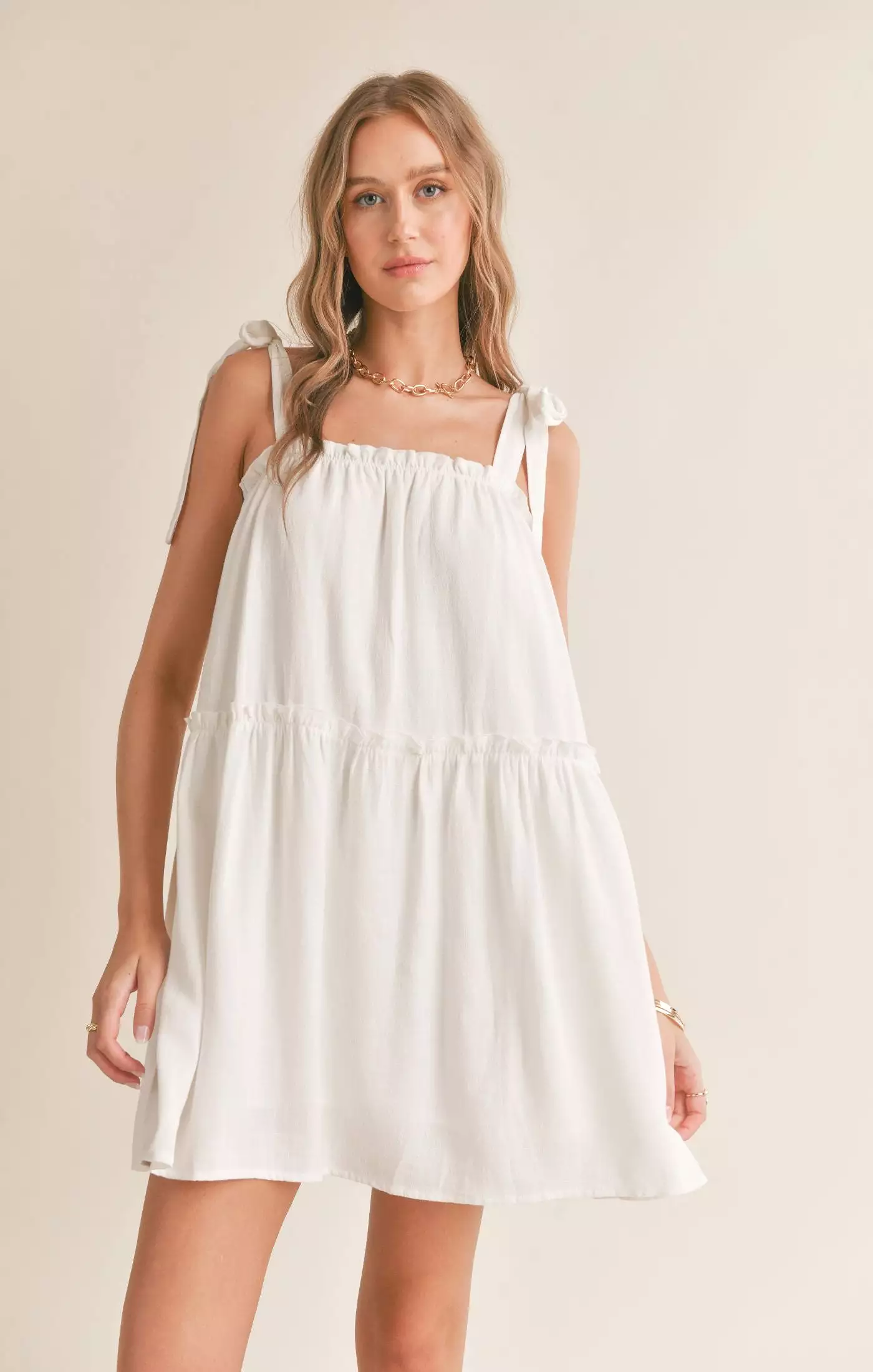 Sugarloaf Tiered Dress with Tie Straps