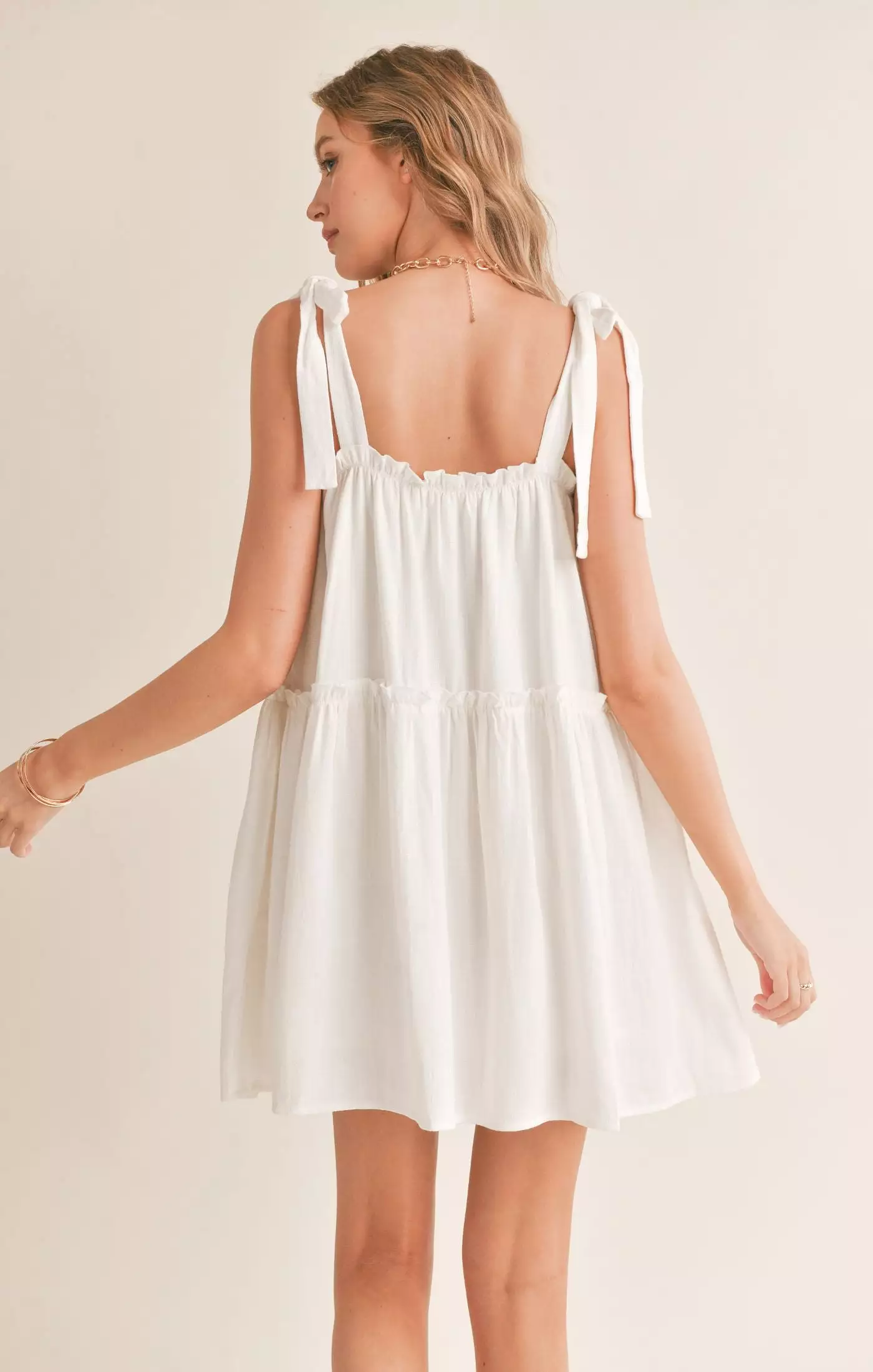 Sugarloaf Tiered Dress with Tie Straps