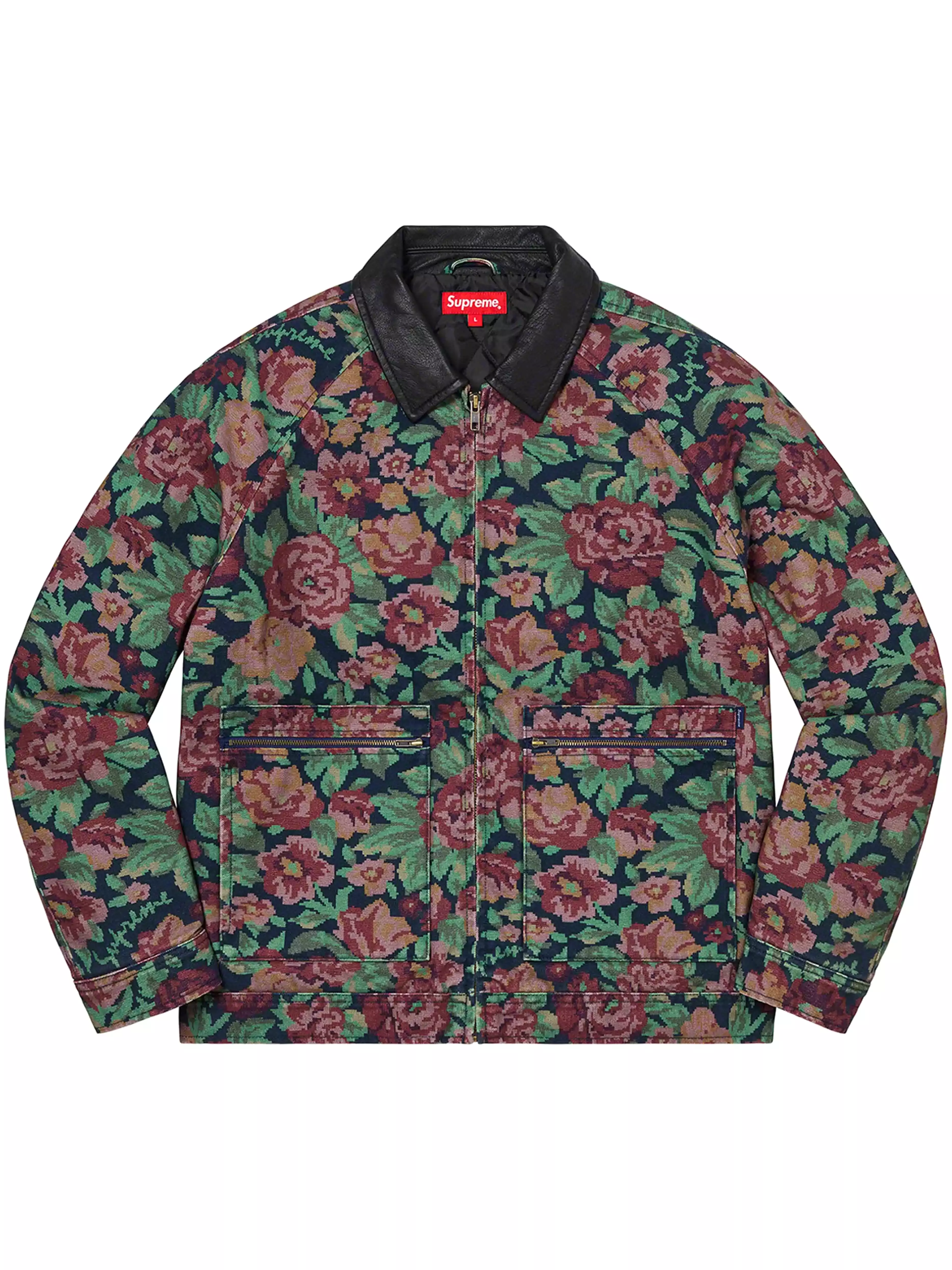 Supreme Leather Collar Work Jacket Digi Floral [FW20]