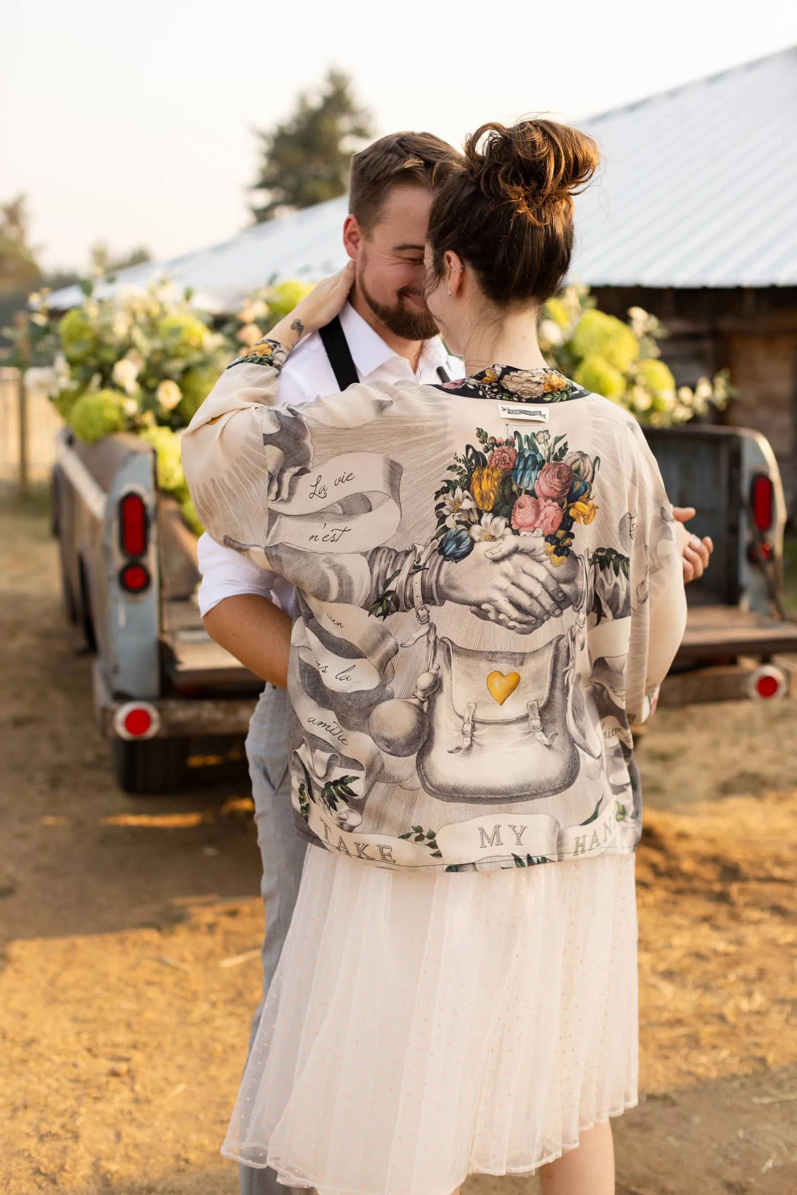 Take My Hand Printed Bamboo Bohemian Cropped Kimono