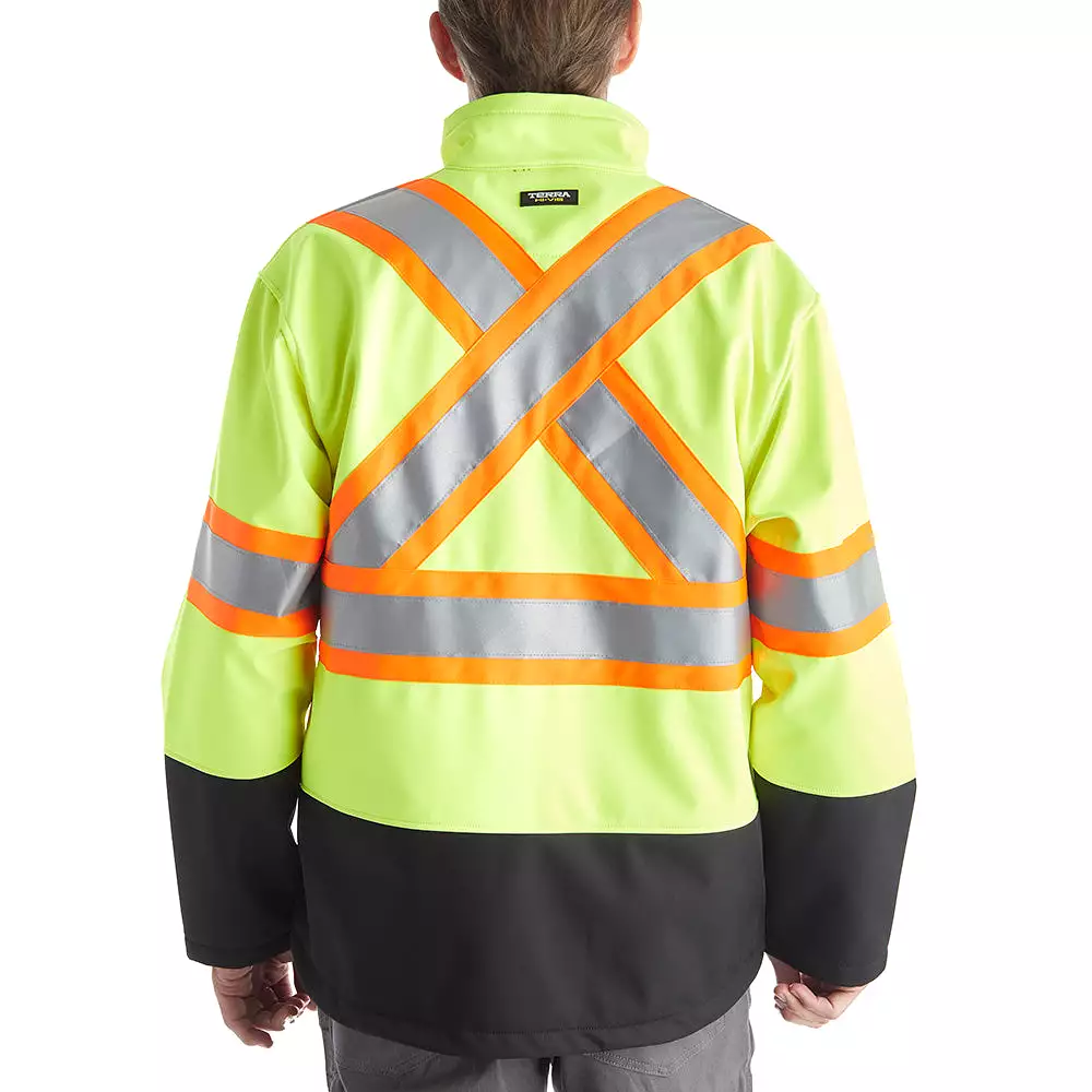 Terra Hi Vis Softshell Work Jacket 116516YL - Yellow