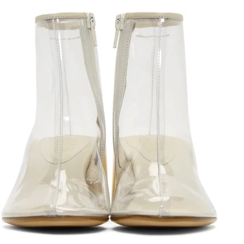 Transparent Side Zipper Ankle Pvc Boots