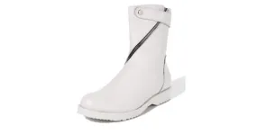 White Diagonal Zipper High Top Round Head Sneakers Mens Boots Shoes