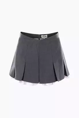 wool and silk twill miniskirt